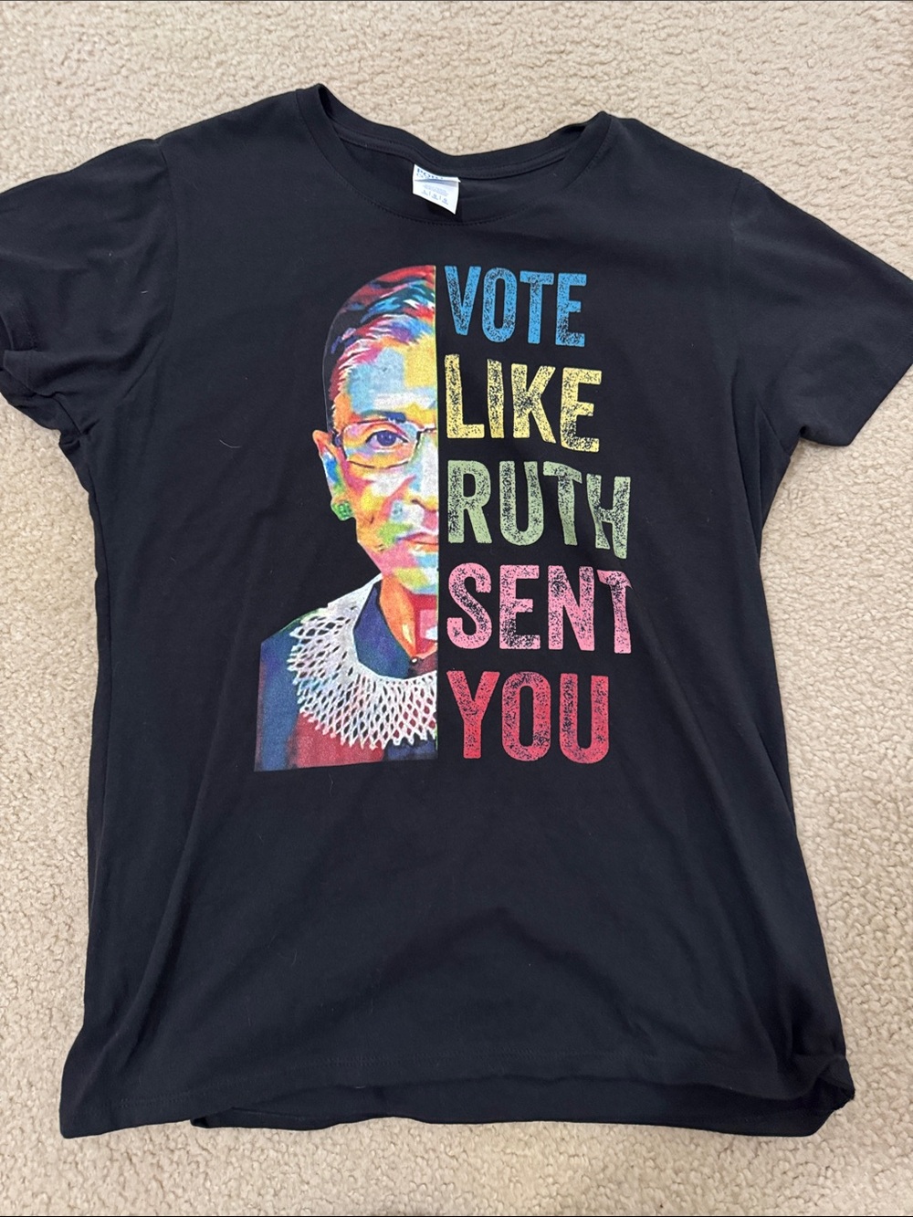 Vote Like Ruth Sent You Black Graphic Tee